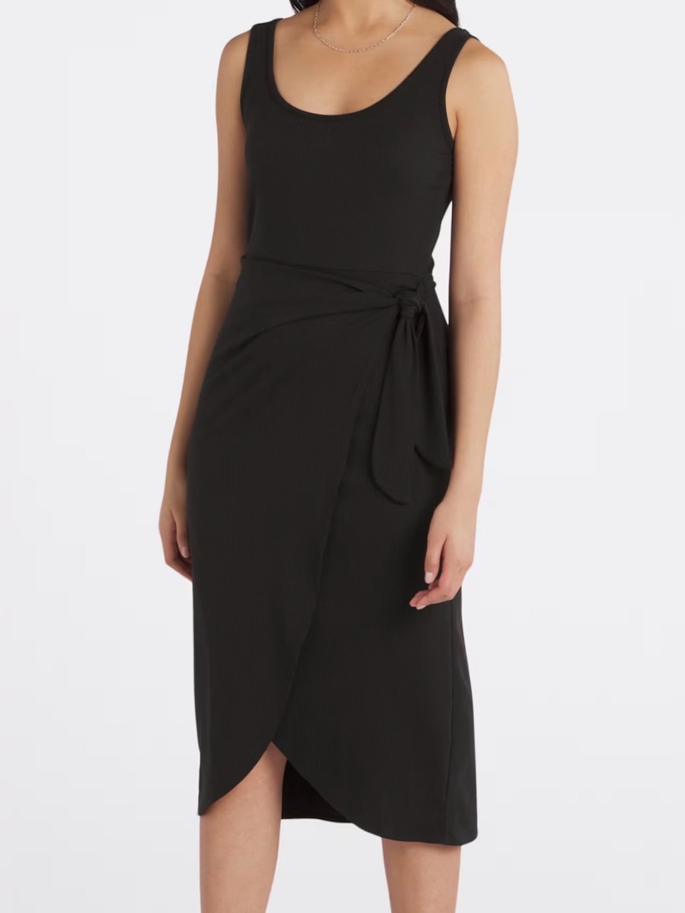 Nine Britton Amber Knit Midi Wrap Black Dress Size XL